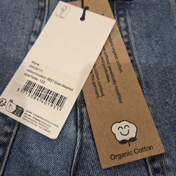 MOLO Girl's ALYNA Medium Blue Chambray Elasticized Waist Cargo Jeans, Sz 7 YRS - Picture 2 of 14